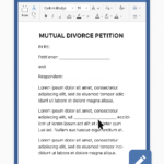 FAM Legal provides an editable mutual divorce petition which the husband and wife can refer and complete later