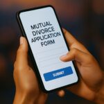 A person filing FAM Legal Mutual Divorce Application Form from his mobile