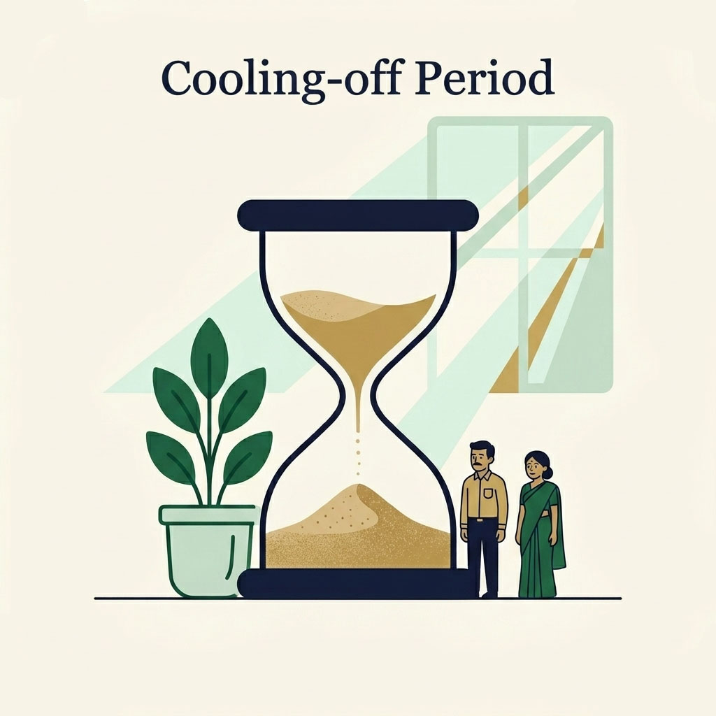 Cooling off period before second motion in mutual divorce