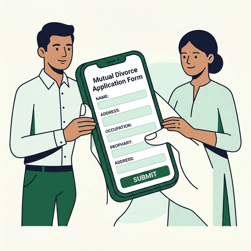 Couple applying for mutual divorce online through application form